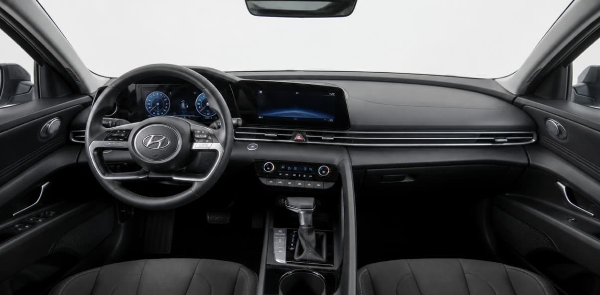 2023 Hyundai Elantra Hybrid — interior and dashboard